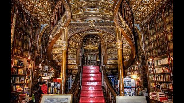 Amazing 110 years old library in Porto, Portugal