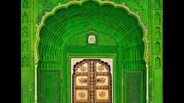 Door of Ganesh in Jaipur City Palace, India